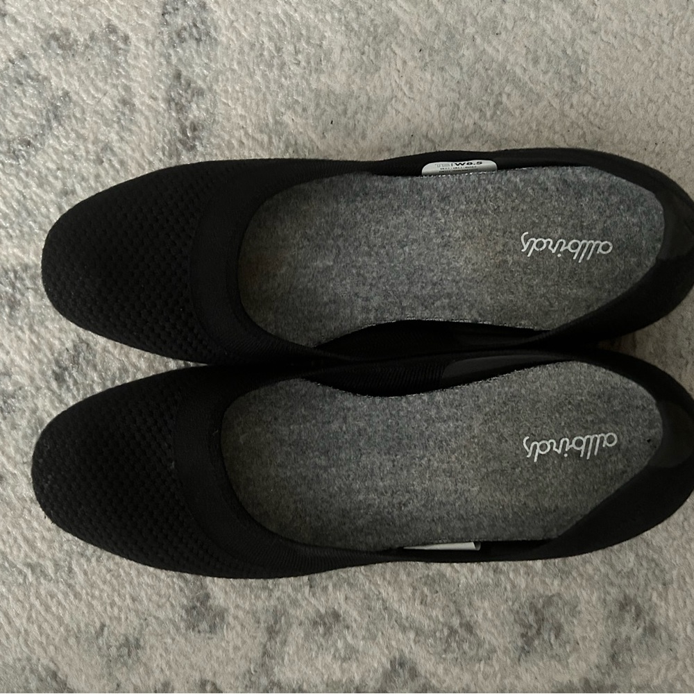 Allbirds Tree Breezers black Knit Machine Washable Ballet Flats sz 8.5